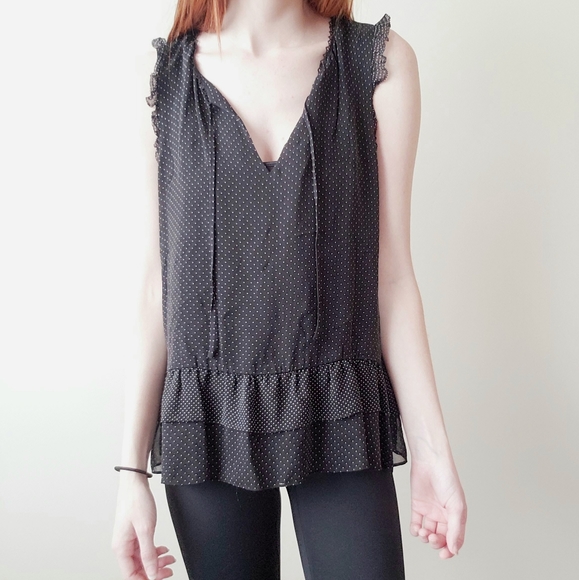 Joie Cici Silk Top Caviar/Porcelain - Picture 4 of 8